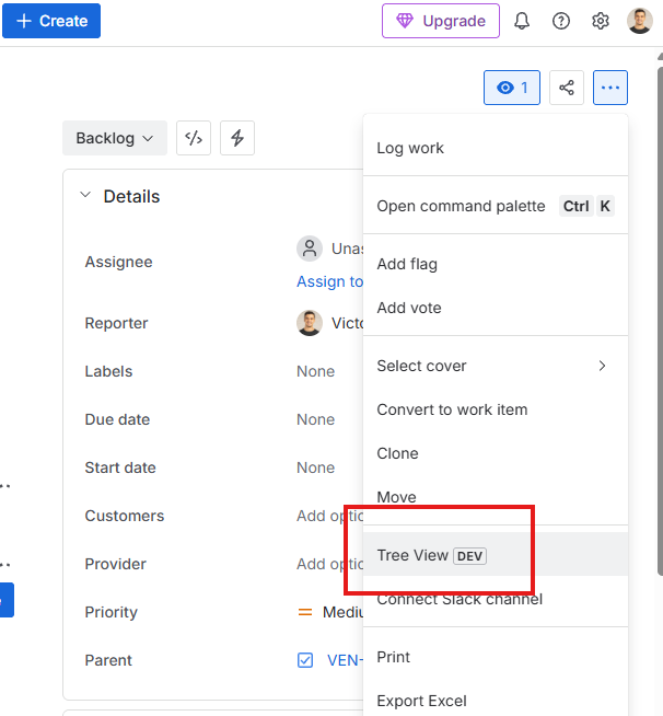 How to open Tree View from actions menu How to open Tree View from actions menu