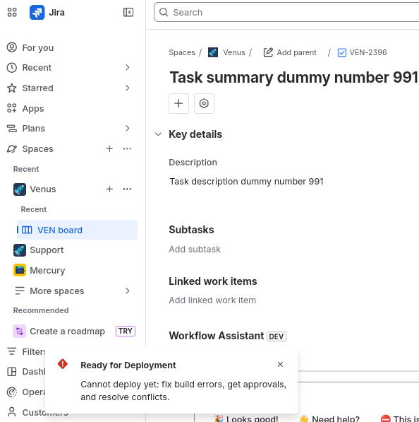 A Flag Notification example